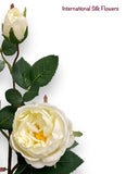 29” Silk Cabbage Rose Spray ( FSR038-White )