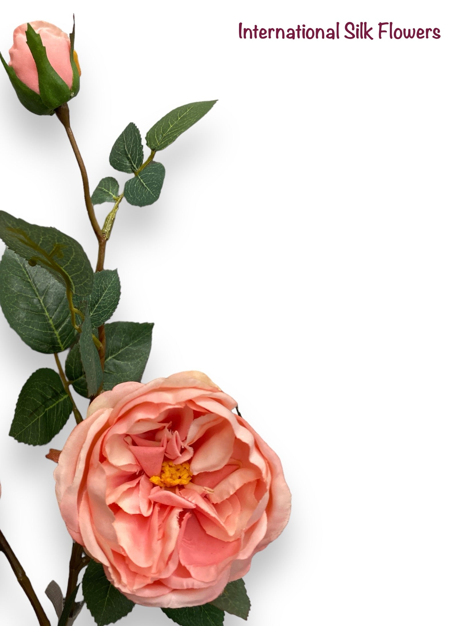 29” Silk Cabbage Rose Spray ( FSR038-Peach Cream )