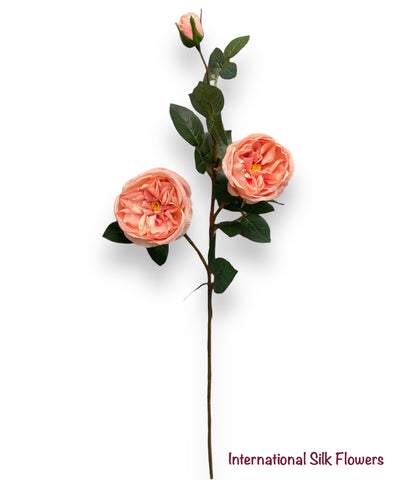 29” Silk Cabbage Rose Spray ( FSR038-Peach Cream )