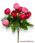 11'' Ranunculus Bud Bush ( B580-Pink/ Fuchsia )