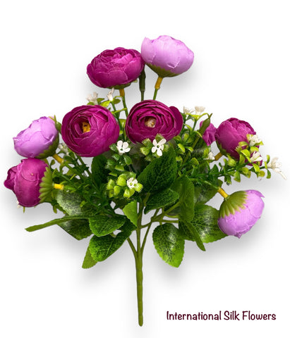 11'' Ranunculus Bud Bush ( B580-Purple/Lavender )