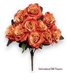 18'' Open Rose Bush ( INT-663-#18Rust )