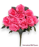 18'' Open Rose Bush ( INT-663-#15Fuchsia )