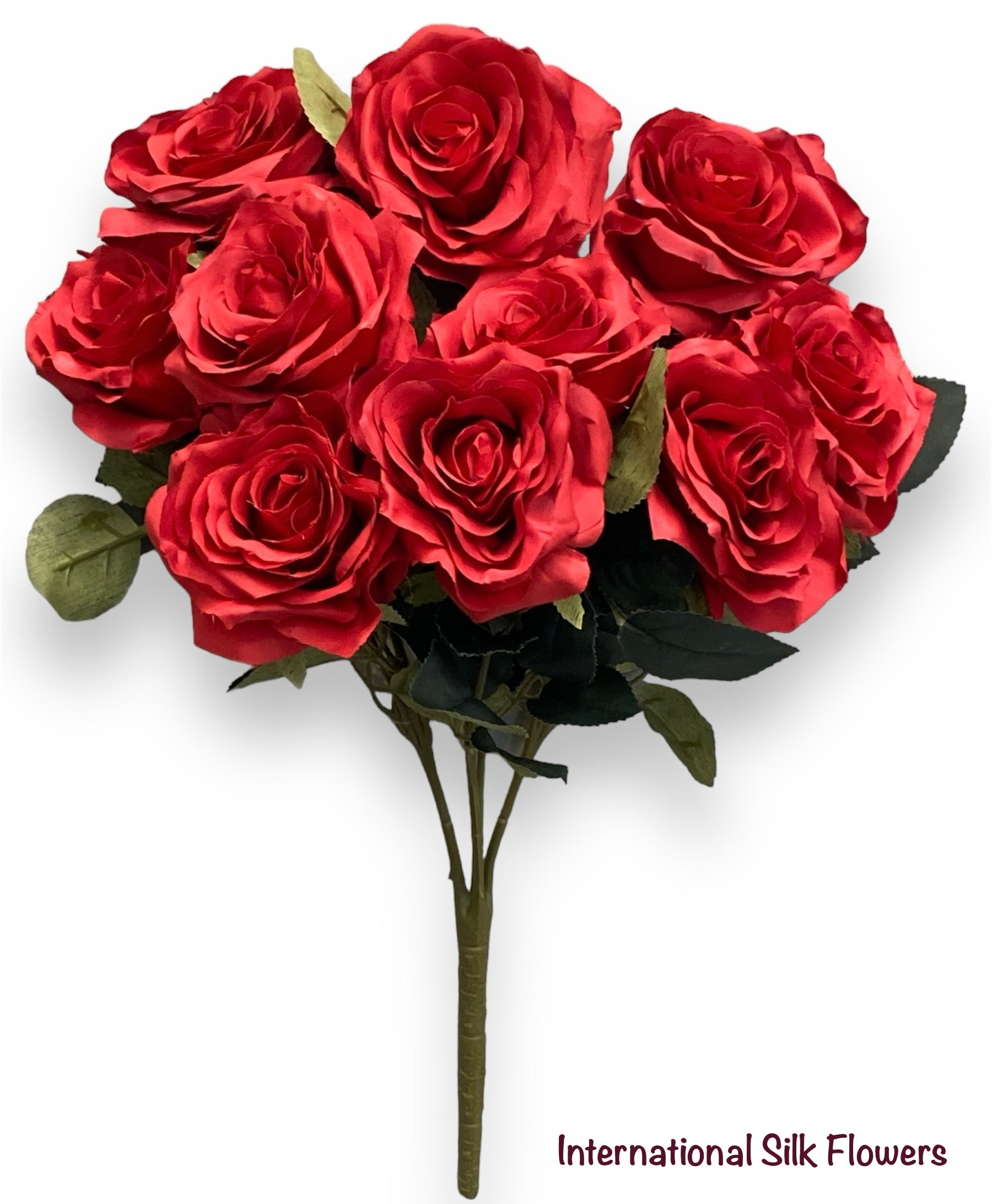 18'' Open Rose Bush ( INT-663-#16 Pure Red )