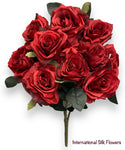 18'' Open Rose Bush ( INT-663-#17 Dark Red )
