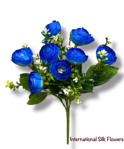 11'' Ranunculus Bud Bush ( B580-Blue )