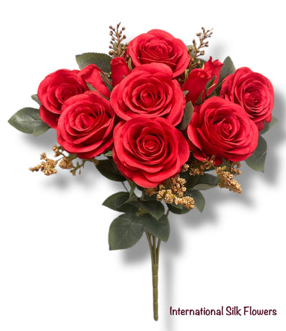 19'' Open Rose Bush ( 23653-Red )