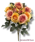 19'' Open Rose Bush ( 23653-Yellow/ Mauve)