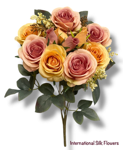 19'' Open Rose Bush ( 23653-Yellow/ Mauve)