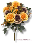 19'' Open Rose Bush ( 23653-Yellow/Purple )