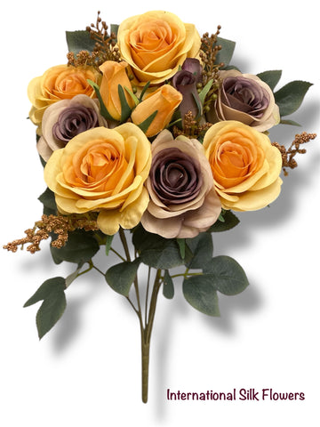 19'' Open Rose Bush ( 23653-Yellow/Purple )
