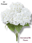 17.5" UV Protected Hydrangea Bush ( FBH162-WH )