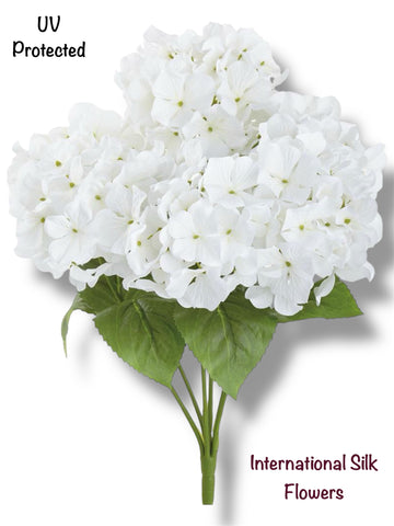 17.5" UV Protected Hydrangea Bush ( FBH162-White )