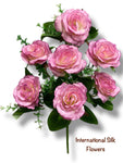 13'' Small Open Rose Bush ( J07001-Lavender )