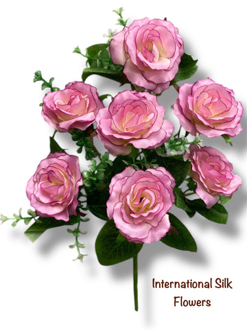 13'' Small Open Rose Bush ( J07001-Lavender )