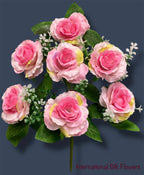 13'' Small Open Rose Bush ( J07001-Pink )