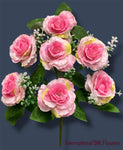 13'' Small Open Rose Bush ( J07001-Pink )
