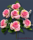 13'' Small Open Rose Bush ( J07001-Pink )