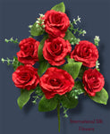 13'' Small Open Rose Bush ( J07001-Red )