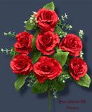 13'' Small Open Rose Bush ( J07001-Red )