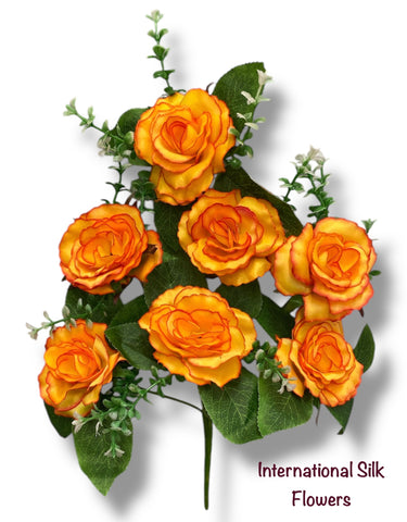 13'' Small Open Rose Bush ( J07001-Yellow )