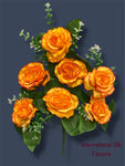 13'' Small Open Rose Bush ( J07001-Yellow )