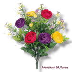 19" Ranunculus/Mini Daisy Bush ( FBX816-PU/YE )