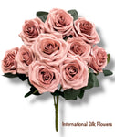 18'' Silk Open Rose Bush ( AN10004-TT/ Mauve  )