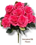 18'' Silk Open Rose Bush ( AN10004-Hot Pink  )
