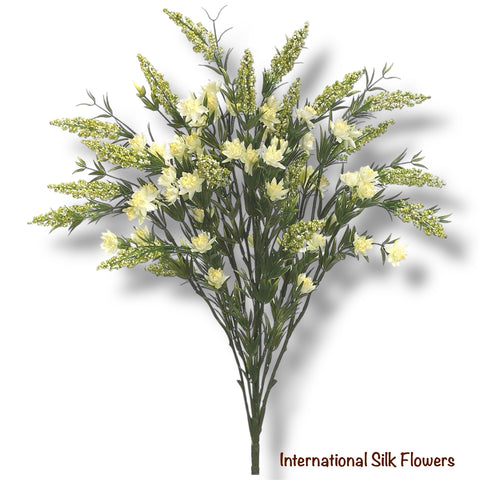 24'' Faux Heather Wild Flower Bush ( FBH197-White )