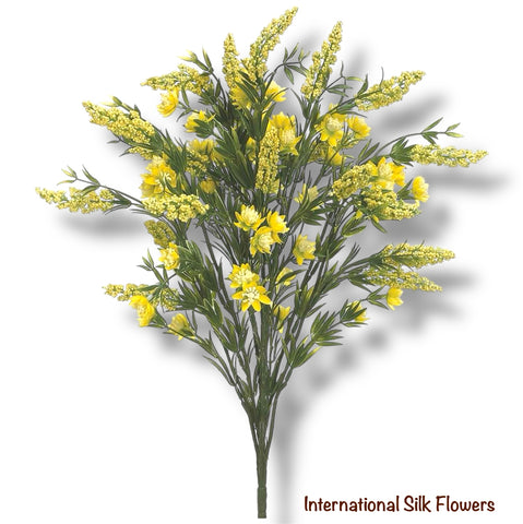 24'' Faux Heather Wild Flower Bush ( FBH197-Yellow )