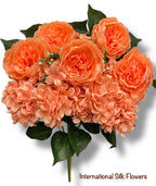 23'' Deluxe Silk Peony Hydrangea Bush ( B1502-Peach )