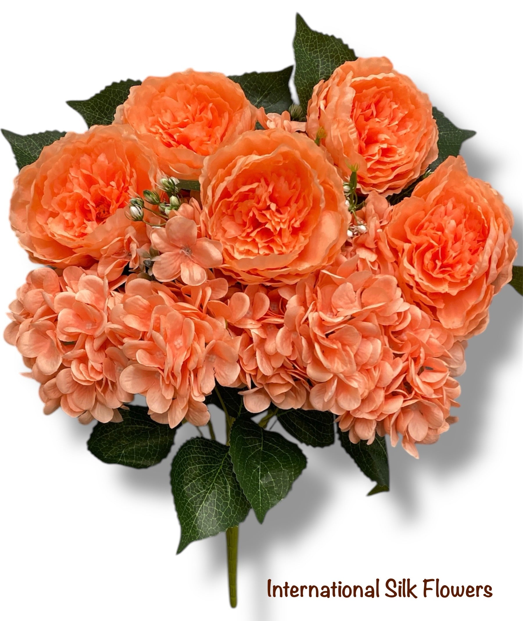 23'' Deluxe Silk Peony Hydrangea Bush ( B1502-Peach )