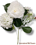 23'' Deluxe Silk Peony Hydrangea Bush ( B1502-White )