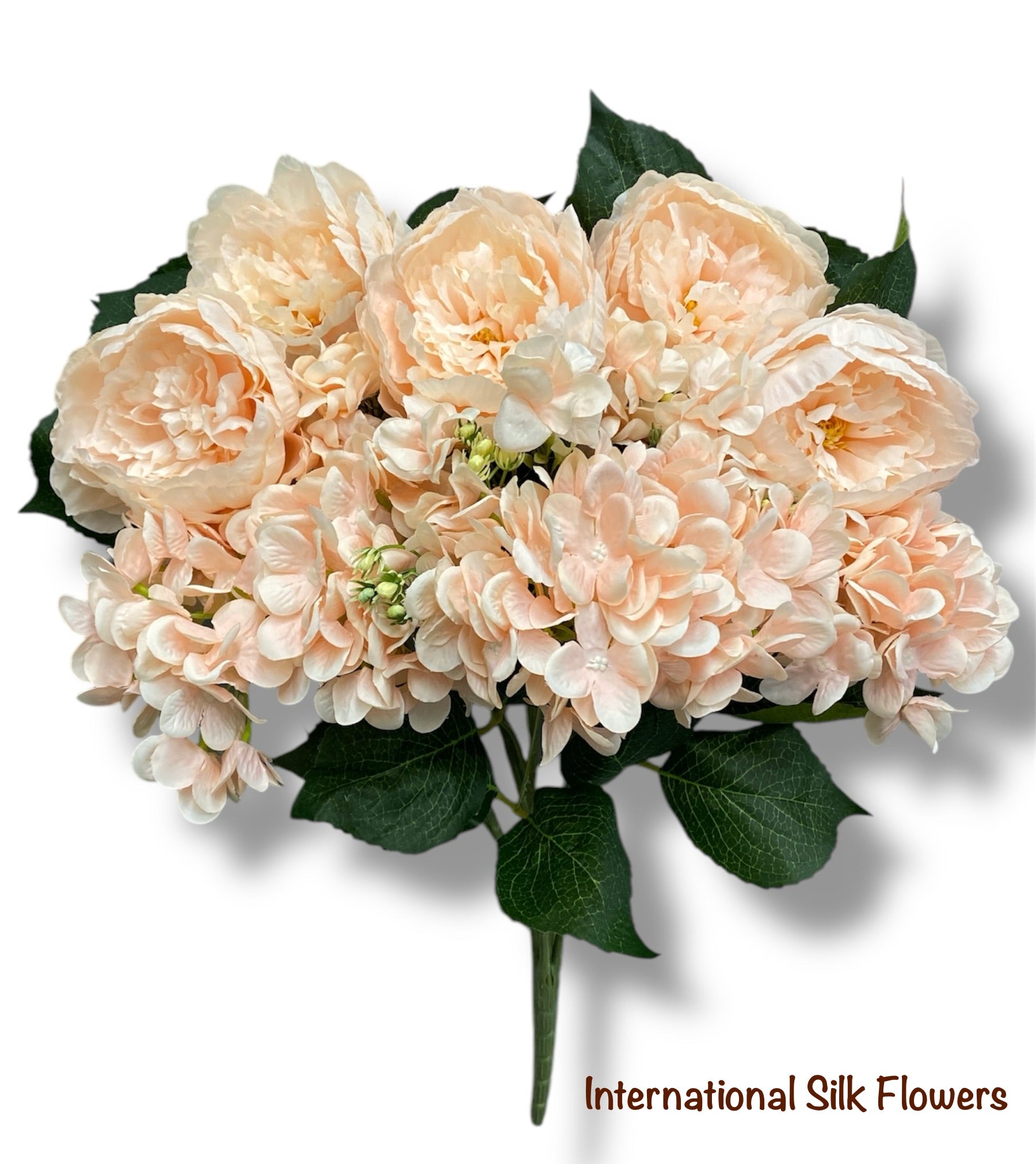 23'' Deluxe Silk Peony Hydrangea Bush ( B1502-Blush )
