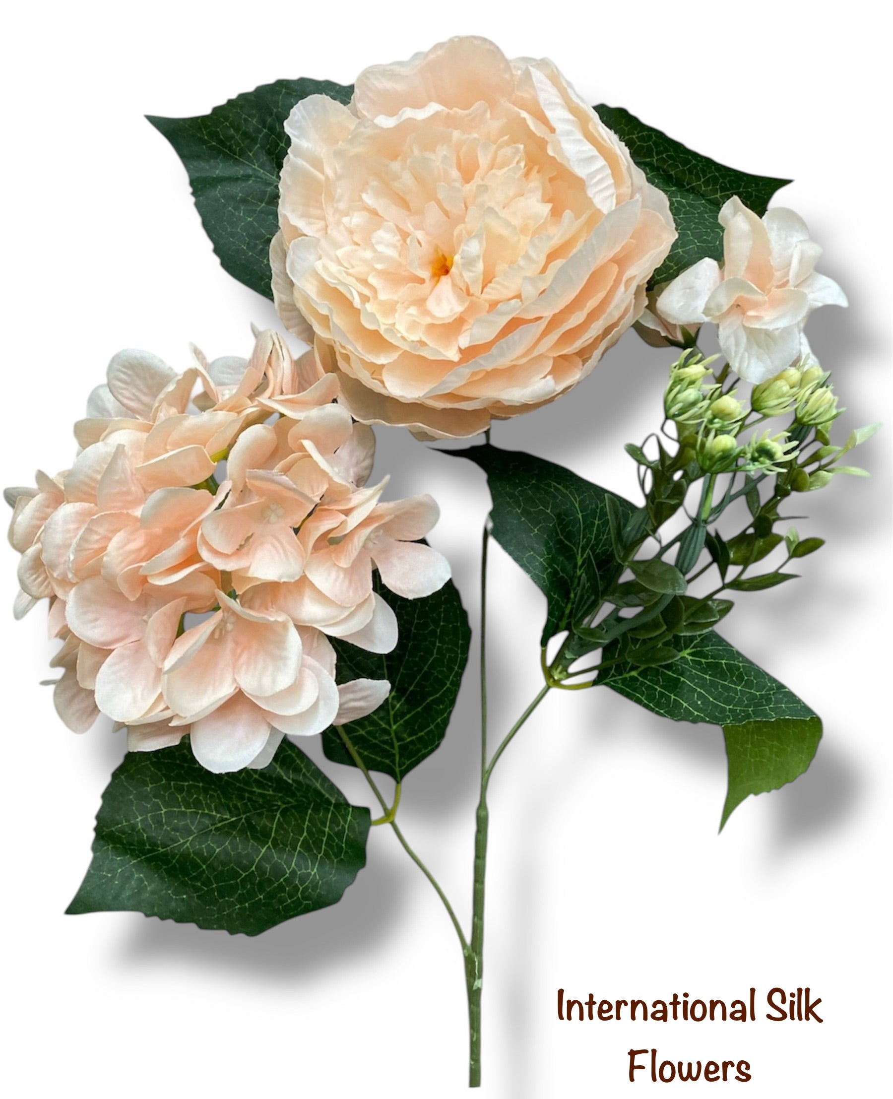23'' Deluxe Silk Peony Hydrangea Bush ( B1502-Blush )