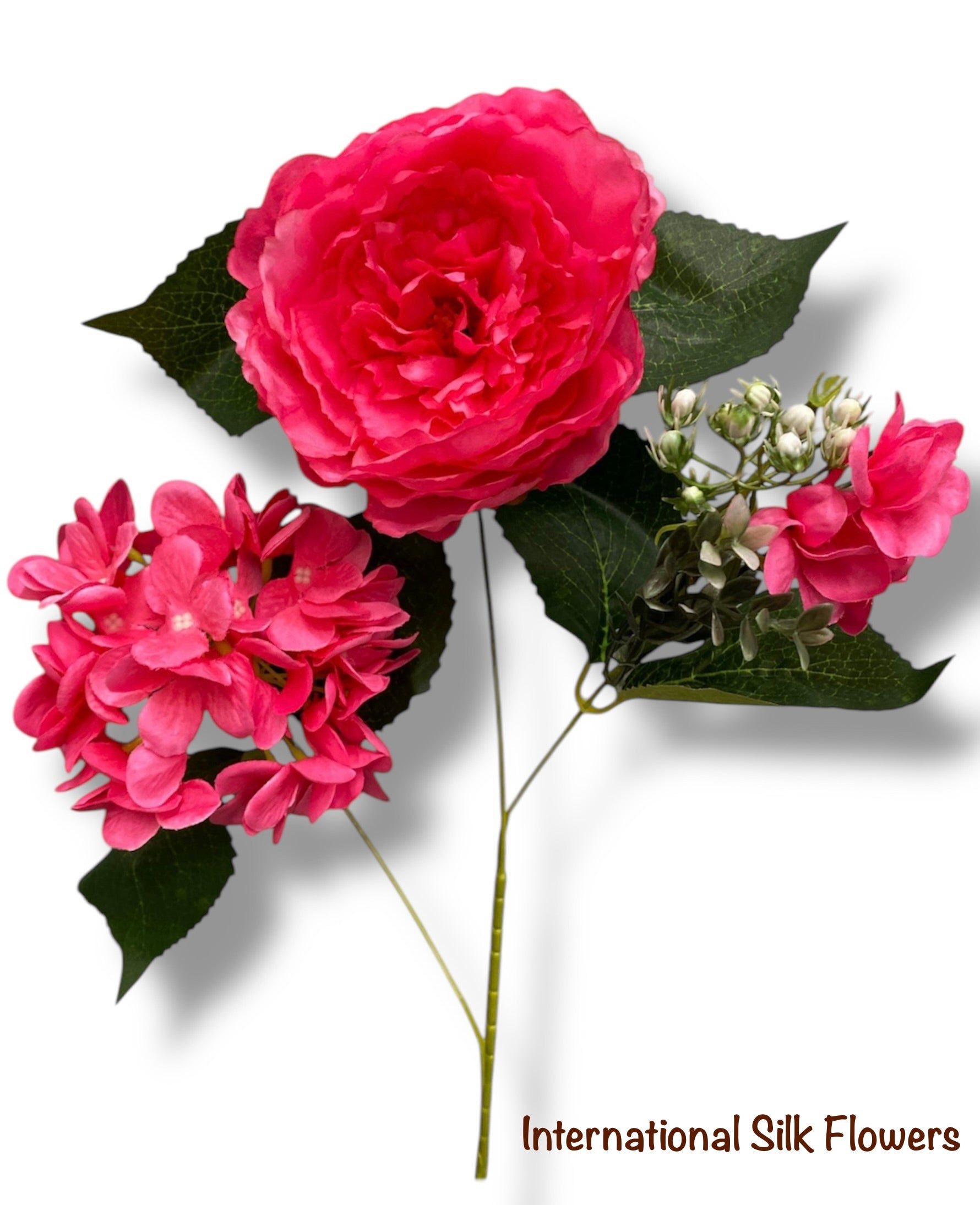23'' Deluxe Silk Peony Hydrangea Bush ( B1502-Fushia )
