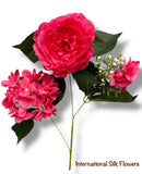 23'' Deluxe Silk Peony Hydrangea Bush ( B1502-Fushia )