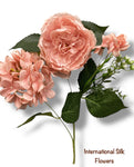 23'' Deluxe Silk Peony Hydrangea Bush ( B1502-Rose Gold )