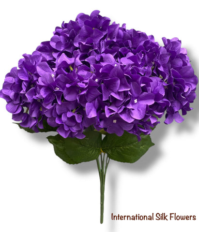 19" Artificial Hydrangea Bush ( SPH-7 Dark Purple )