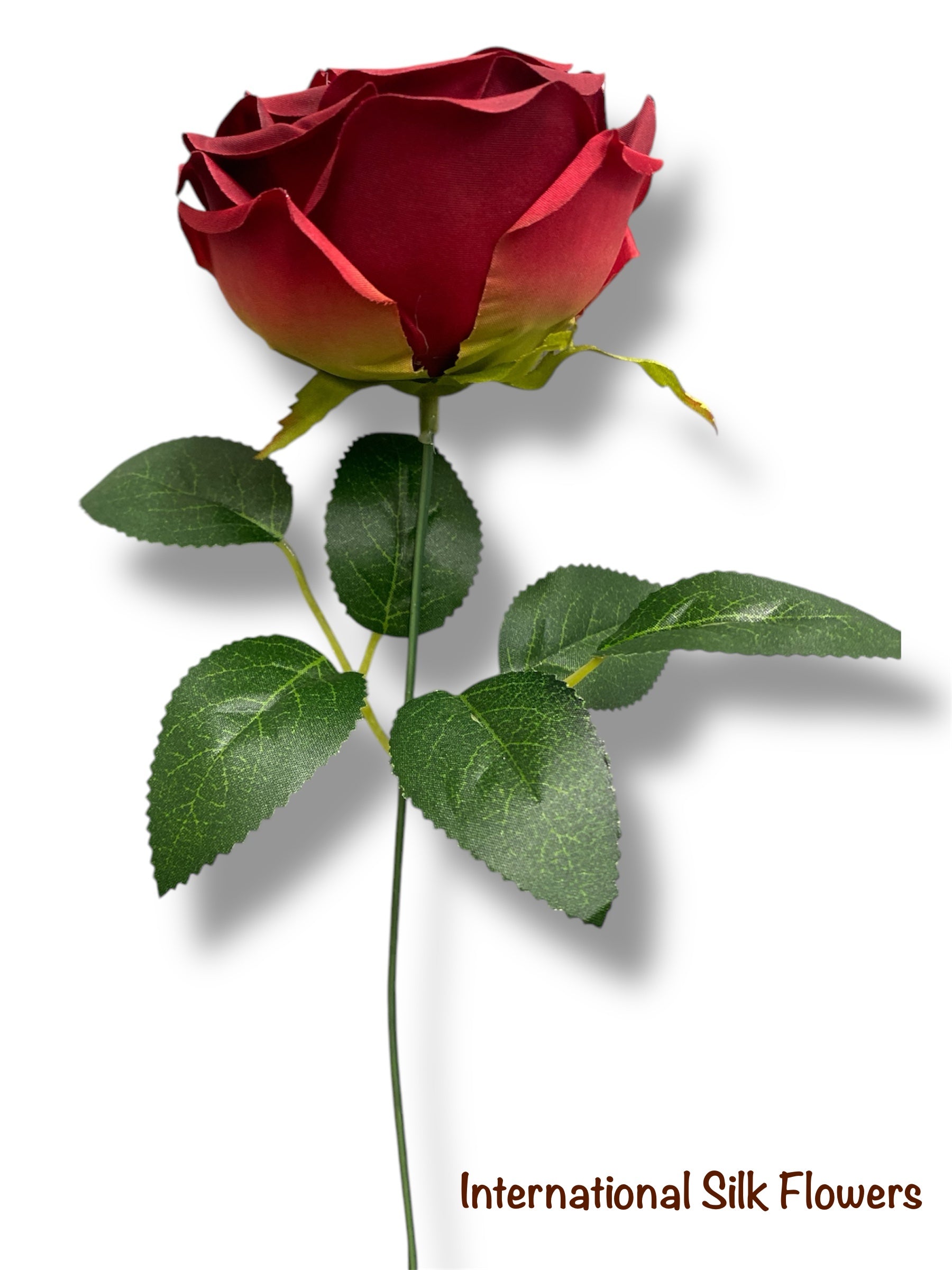 16” Faux Cabbage Rose Bush ( INT0005-Red )