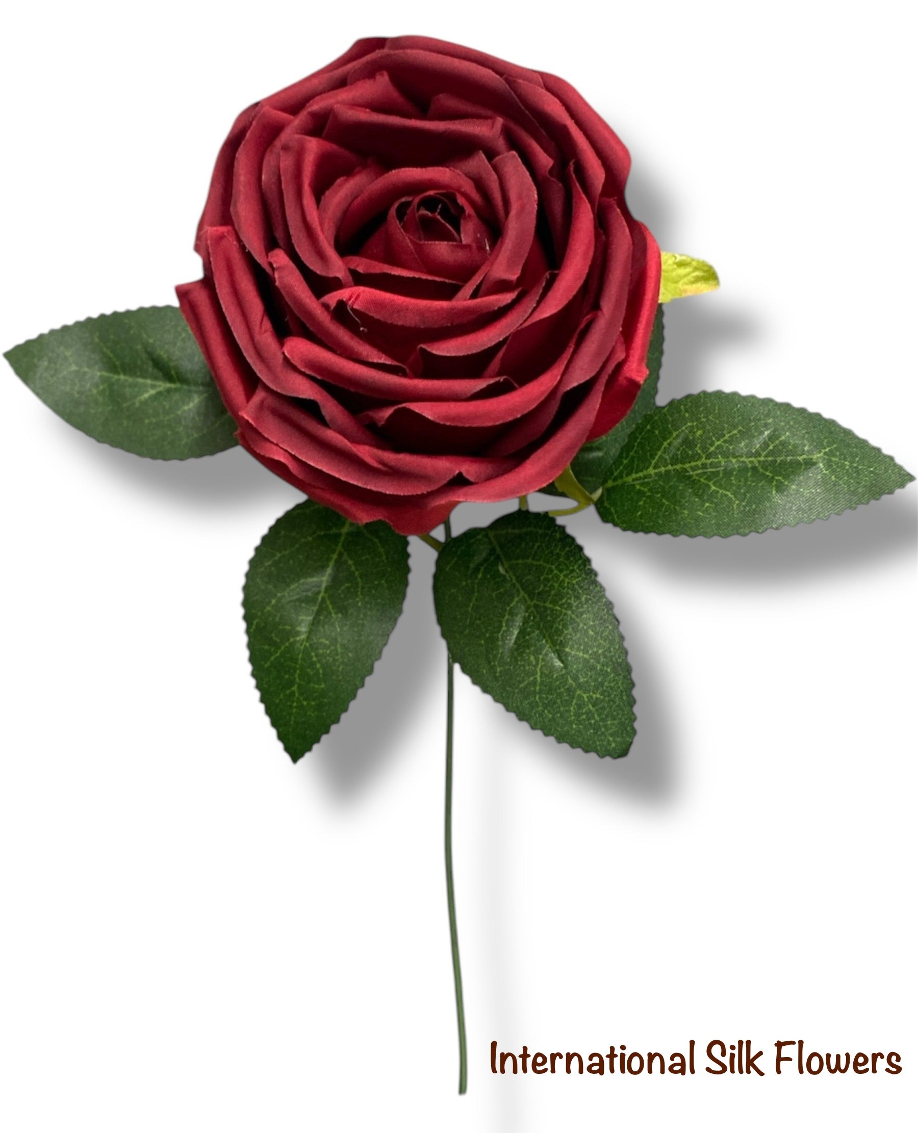 16” Faux Cabbage Rose Bush ( INT0005-Red )