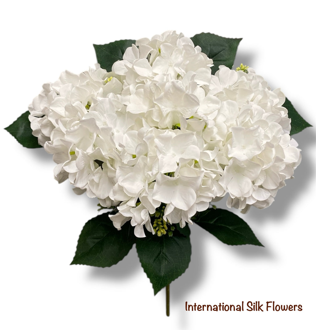 18'' Pongee Hydrangea Bush ( INT24007-#5 White )