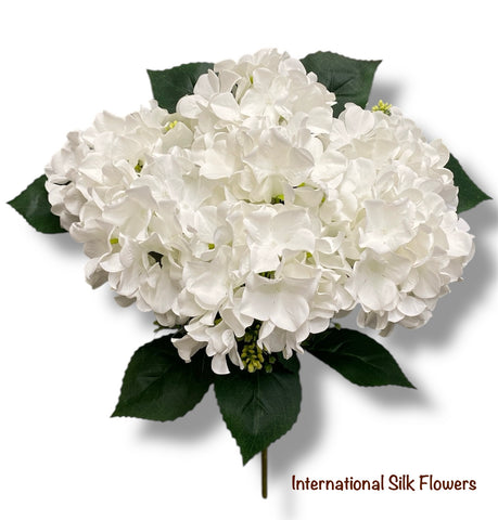 18'' Pongee Hydrangea Bush ( INT24007-#5 White )