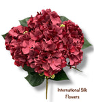 18'' Pongee Hydrangea Bush ( INT24007-#14 Burgundy )