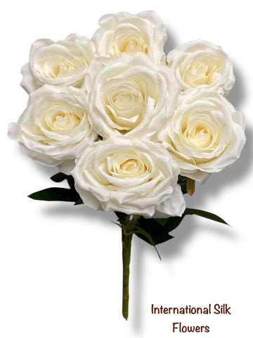 16.5'' Rose Bush ( B7E11-Cream )