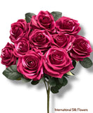 18'' Silk Open Rose Bush ( AN10004-Fushia )
