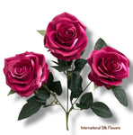 18'' Silk Open Rose Bush ( AN10004-Fushia )