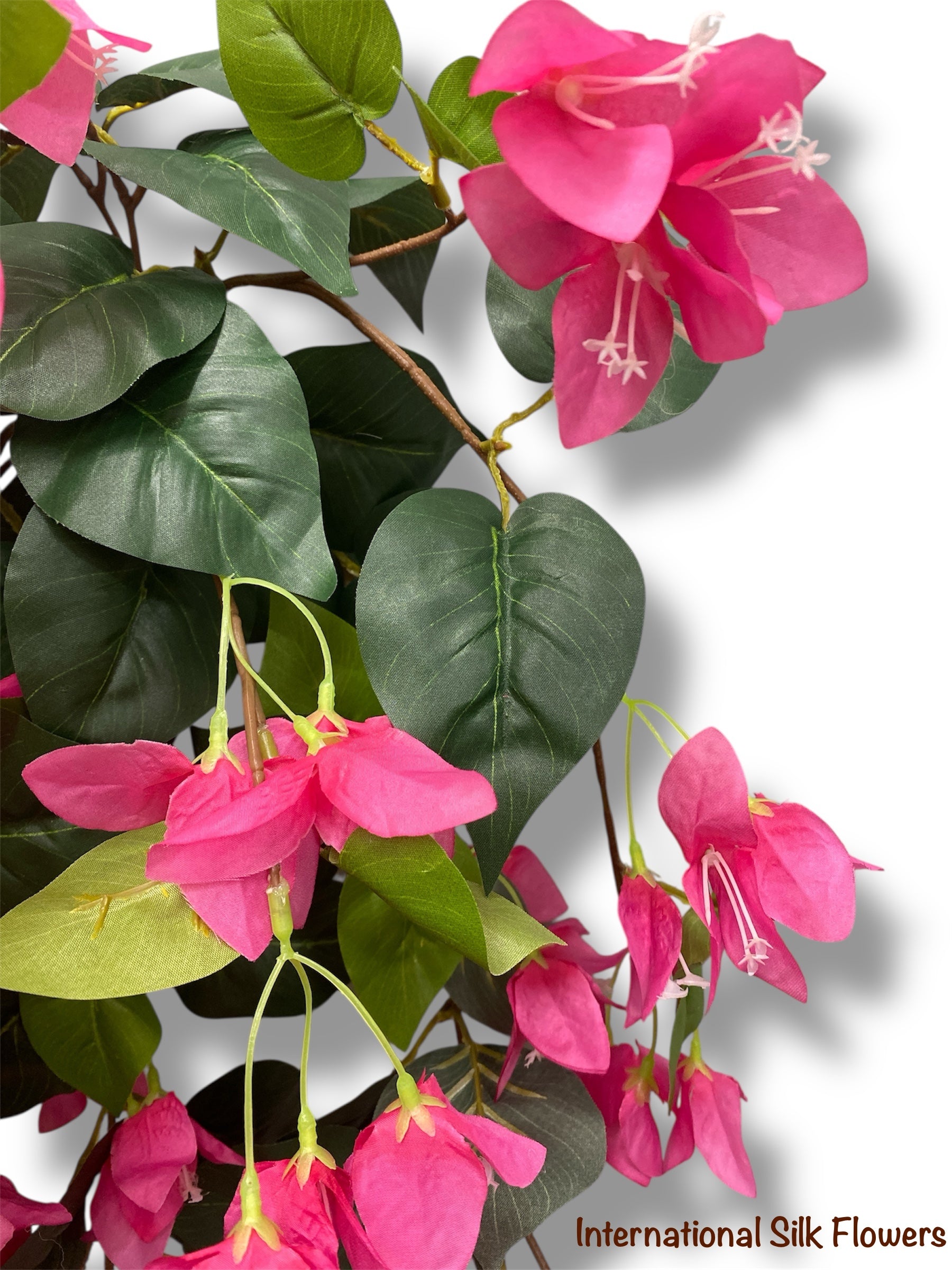bougainvillea hanging plant Los Angeles Wholesaler | 31'' Bougainvillea Hanging Bush ( INT1064-Fuchsia )- International Silk Flowers