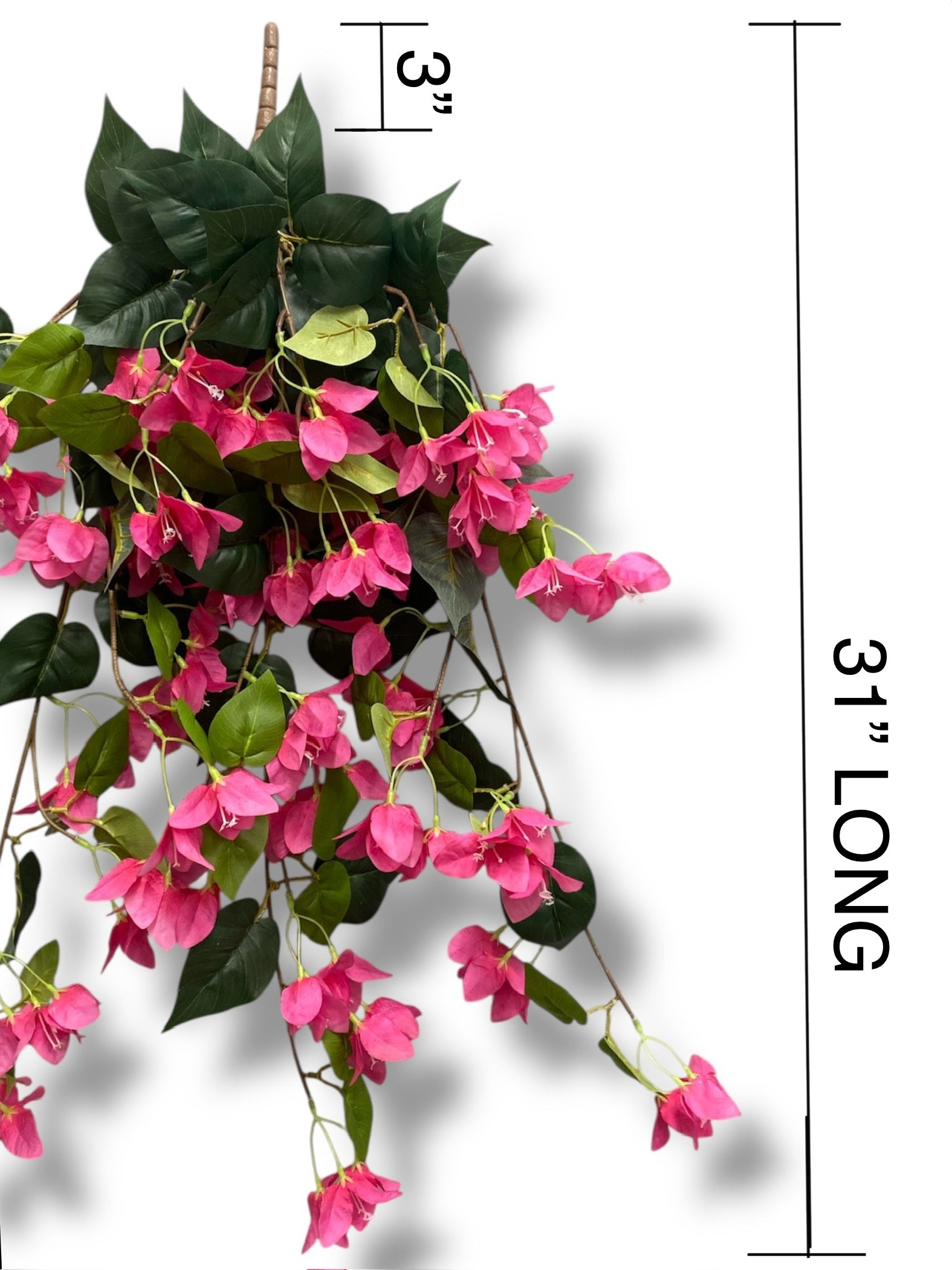 bougainvillea hanging plant Los Angeles Wholesaler | 31'' Bougainvillea Hanging Bush ( INT1064-Fuchsia )- International Silk Flowers
